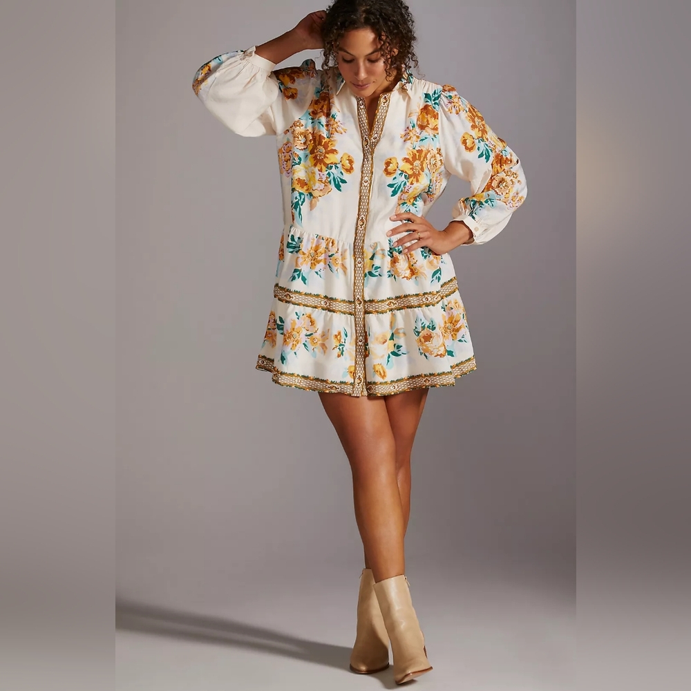 Tiered Mini Shirtdress - Picture 5 of 13